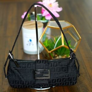 Vintage FENDI Zucchino Baguette Black excellent, like new condition